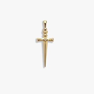 New awe inspired diamond swords amulet gold